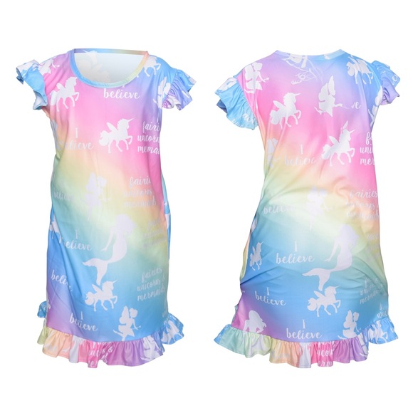 Trejaz Other - Trejaz Girls Nightgowns, Unicorn Princess Pajama Dresses for Girls Sleepwear